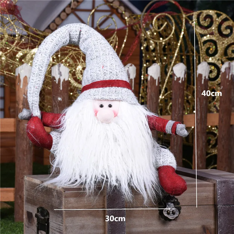 Фигурки Санта-Клауса, снеговика, лося, куклы, рождественские украшения для дома, товары на год, рождественский подарок для детей, друг, Boze Narodzenie - Цвет: white hat 245