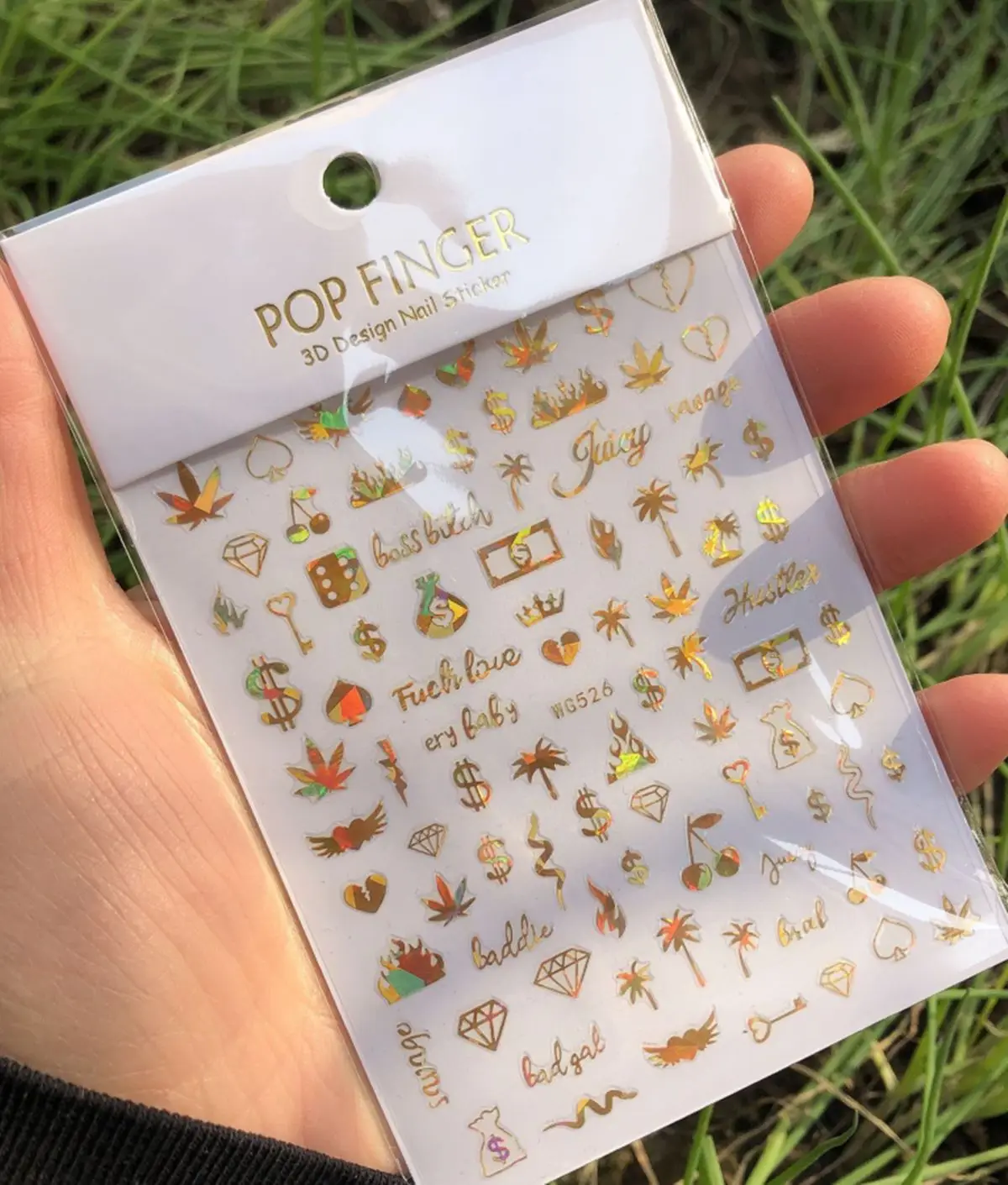 1PCS Multi-Color Laser Reflective Alphabet Nail Art Sticker Kit