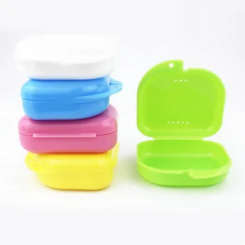 

Denture Storage Box Container Portable Fixed Box Denture Box Mouth Guard Box With Ventilation Holes And Hinged Lid Buckle