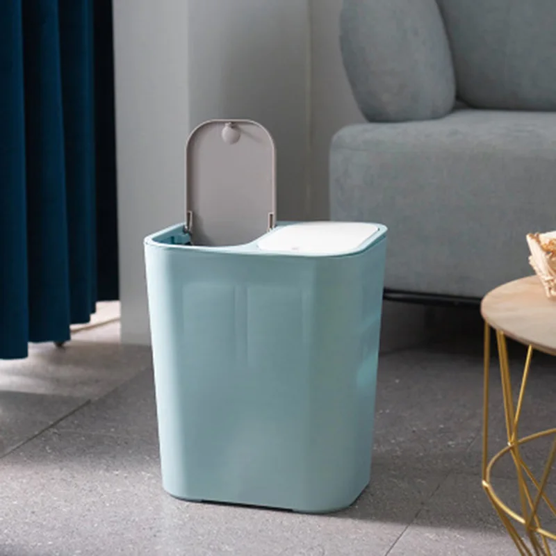 12L Waste Trash Rubbish Bin Double Cover Pressing Type Waste Sorting Bucket Home 12L Waste Trash Rubbish Bin Double Cover Pressing Type Waste Sorting Bucket Home
