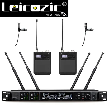 شراءميكروفون لاسلكي من Leicozic طراز AD4D ذو التنوع الحقيقي ومزود بميكروفون رقمي لطية صدر السترة مزوّد بميكروفون/سماعة ميكروفون/ميكروفون محمول باليد ...