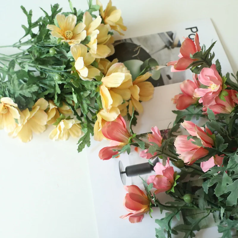 

5pcs/lot 64cm Long Artificial Silk Cosmos Flower Create a Warm Home Birthday Party Decorandation and Photo Props
