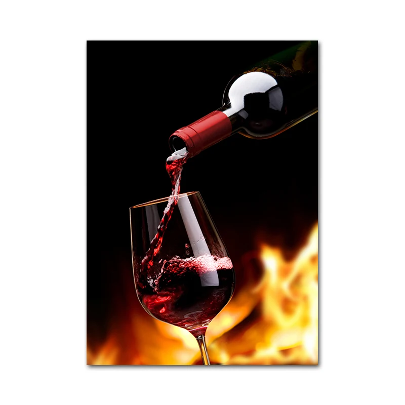 Home & Living Set of 2 Red and White Wine Printable Wall Art,Bistro