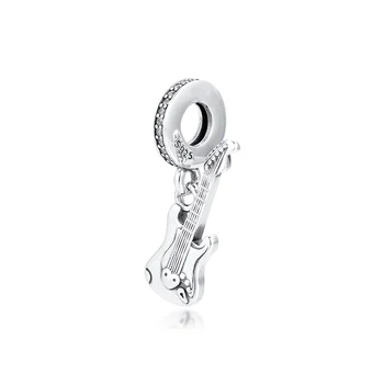 

2020 Spring Fit Original Pandora Charms Bracelet 925 Sterling Silver Electric Guitar DIY Beads for Women Fashion Jewelry Making