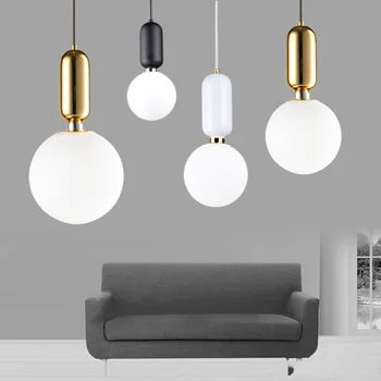 

Nordic Glass lamp shade White Pendant Lights Vintage Loft Hanging Lamp With E27 , Ball hanging Lights ,15/20/25/30 cm ,Home Deco