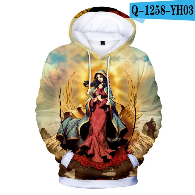 divertidas de Nuestra Señora de Guadalupe para y niñas, sudaderas con capucha 3D de la Virgen María de sudaderas con capucha de manga larga, jerséis geniales|Sudaderas con capucha y