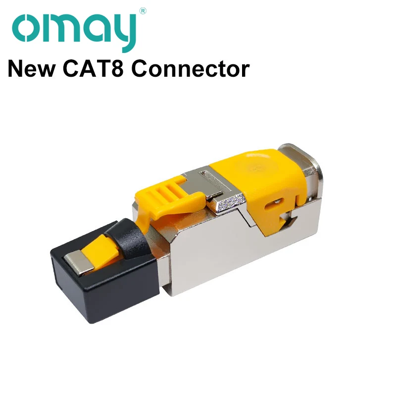 HDMI Cables Cat6A Cat7 Cat8 Modular Ethernet Connector RJ45 Shielded Plug Field Tool Free  Easy Metal Die-Cast Termination Conector OMAY optical sound cable Cables & Adapters