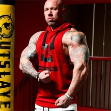 Новые мужские хлопковые толстовки с капюшоном, одежда для фитнеса, бодибилдинг, майка, модные мужские футболки без рукавов, рубашка, на каждый день, жилет