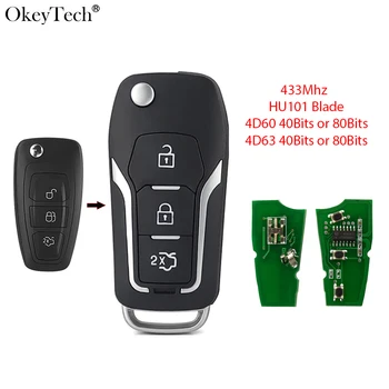 

Okeytech 433M For Ford Focus 2 Mk2 Mk3 Kuga Ranger Fiesta C Max Mondeo Remote Flip Folding Smart Modified Car Key Accessories
