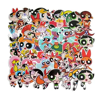 

TD ZW 50Pcs Cartoon The Powerpuff Girls Stickers For Waterproof Decal Laptop Motorcycle Luggage Snowboard Car Sticker Pegatina
