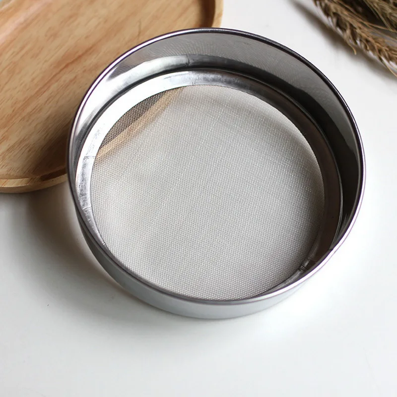 Kitchen Fine Mesh Flour Sifter Professional Round Stainless Steel Flour