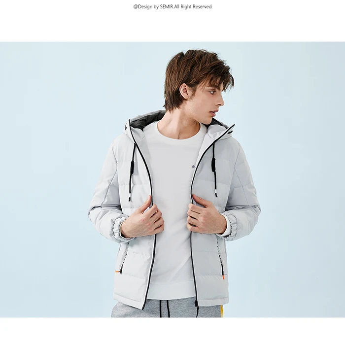 Semir, Зимний короткий пуховик для мужчин,, новая мода, ветровка, куртка с капюшоном, мужская, Студенческая, Повседневная, брендовая, толстое пальто