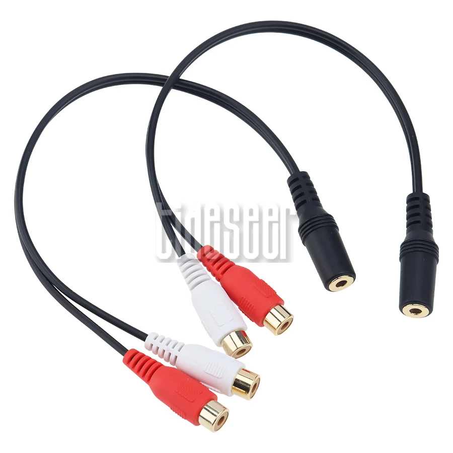 27cm 3 5mm Stereo Audio Female Jack to Double Lotus 2 RCA Female Sockte 3 5 to RCA Y Splitter Adapter Cable for Headphone 500pcs