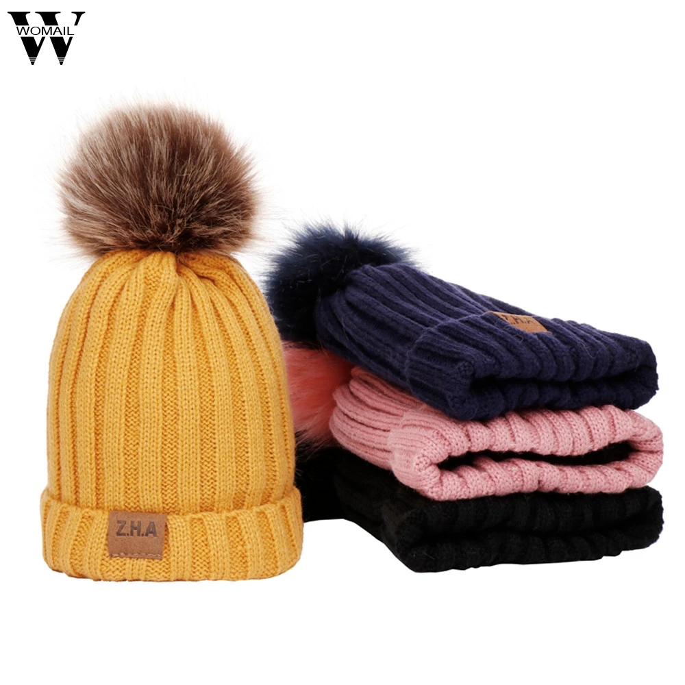 Womail beanies шапка для маленьких мальчиков и девочек, зимняя однотонная вязаная шапка, шапочка для волос, теплая шапка, женская шапка, sep 16