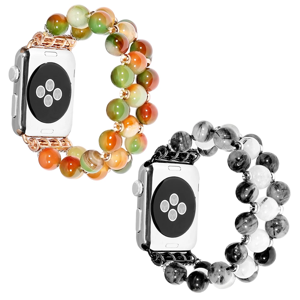 Агат часы браслет для Apple Watch 4 5 44 мм 40 мм ручной работы Элегантный ремешок для Iwatch 3 2 1 38 мм 42 мм ремешок часы аксессуары
