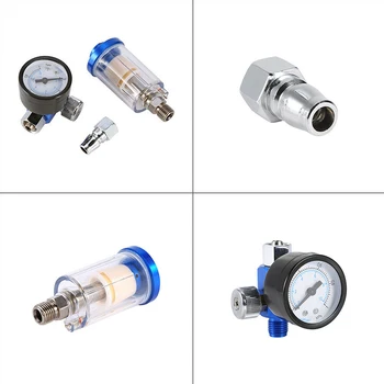 

Set Regulator Gauge 1/4 inch Mini Air Pressure In-Line Oil Trap Filter