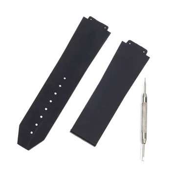 

Watch accessorie Silicone Strap For Hublot for BIG BANG Men Watchbands 25*17mm Belt watch band with logo sport black watchband