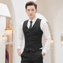 Осень и зима стиль модный мужской полосатый костюм жилет корейский стиль джентльмен Повседневный Приталенный жилет