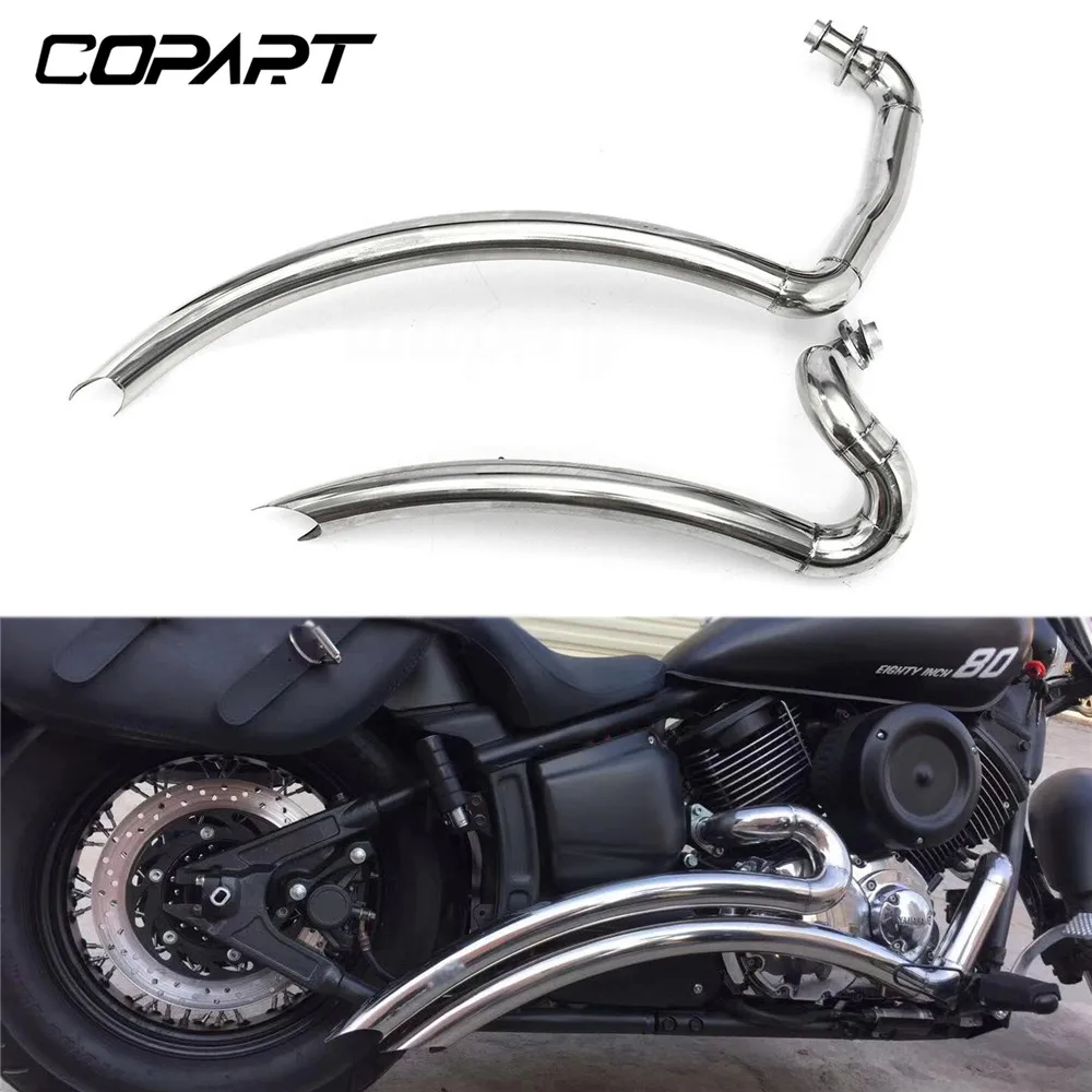Для Yamaha V Star Dragstar 1100 XVS1100 мотоциклетные шахматные выхлопные трубы дефлектор в сборе с глушителем съемный глушитель хром