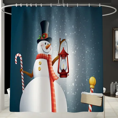 Shower curtainI Рождественская занавеска для душа, комбинированный набор для ванной комнаты, Санта снеговик, Новогодняя 3d занавеска для душа, занавеска для ванной - Цвет: Shower curtainI