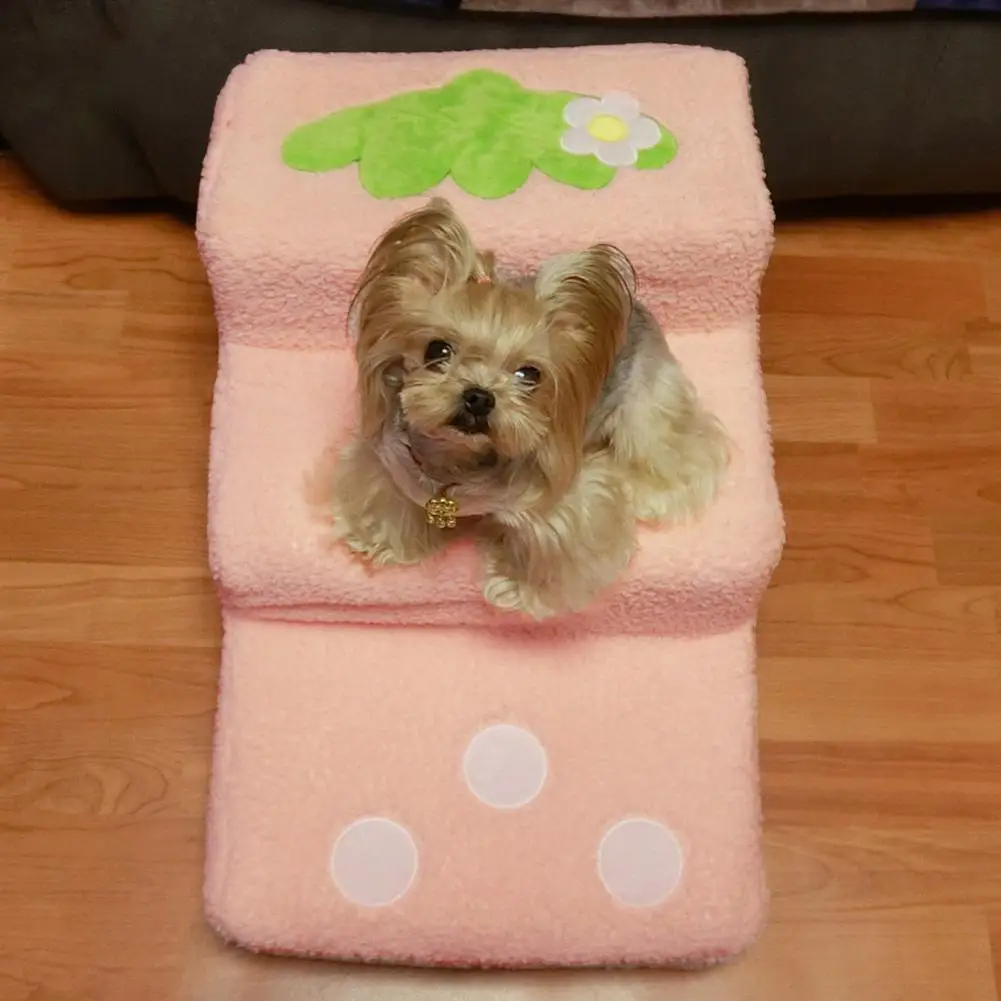 

TPFOCUS Pet Steps Home Cute Cartoon Strawberry Shape Pet Steps Ladder Toy for Small Dog Teddy 3-layer design stylish colour