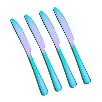 

Rainbow Tableware Knife Spoon Set Stainless Steel Cutlery Set of Spoons and Forks Dinner Set 4 Pcs Spoon Fork Golden Cutlery