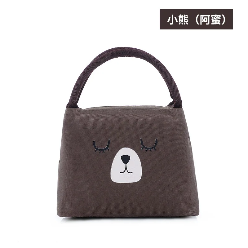 Милый портативный Термоизолированный кулер Bento сумка для обедов Tote сумка для хранения пикника Сумка для ланча сумки для школьников Bento сумка - Цвет: Brown