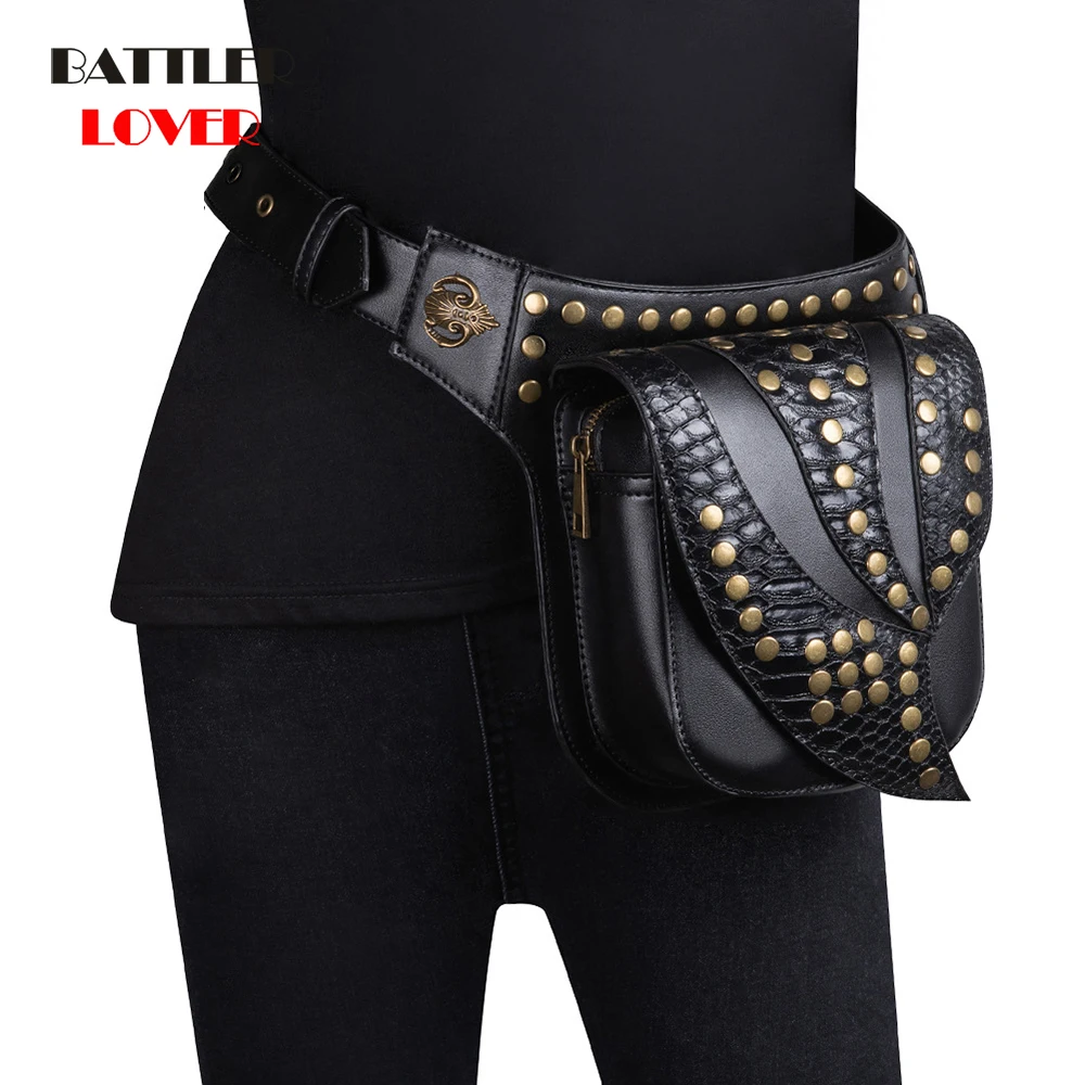 

Steampunk Waist Leg Bags High Quality Leather Women Men Victorian Style Holster Bag Thigh Hip Belt Packs Messenger Shoulder Bags