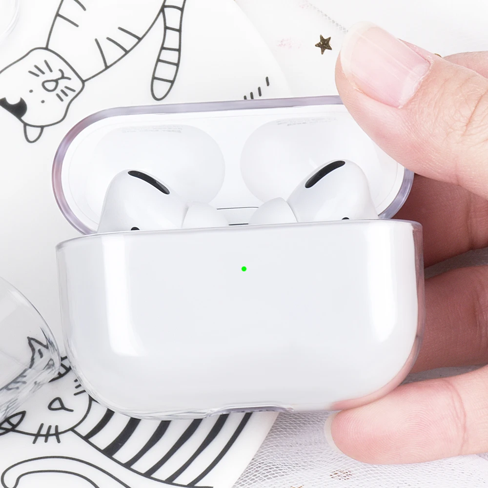 Для AirPods Pro чехол противоударный прозрачный жесткий PC чехол для AirPods 3 Беспроводные аксессуары для кожи Hedset зарядная коробка сумки