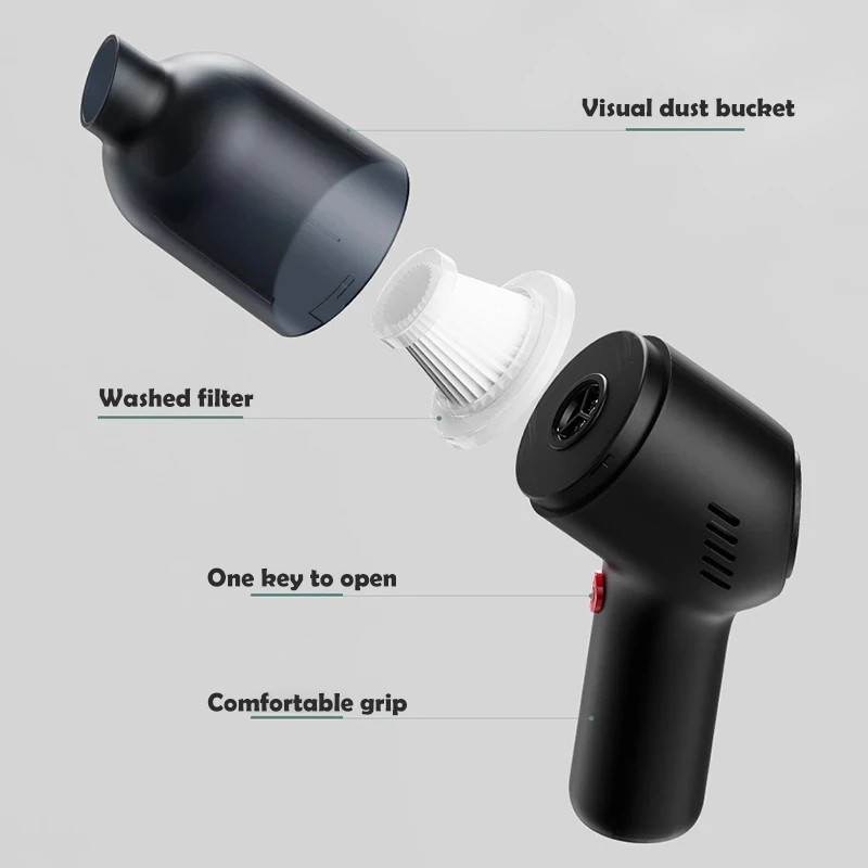 Cordless Portable Car Vacuum Cleaner Handheld Auto Vacuum 8000PA 120W High Suction For Cleaning Wet Dry Mini Wireless Cleaner