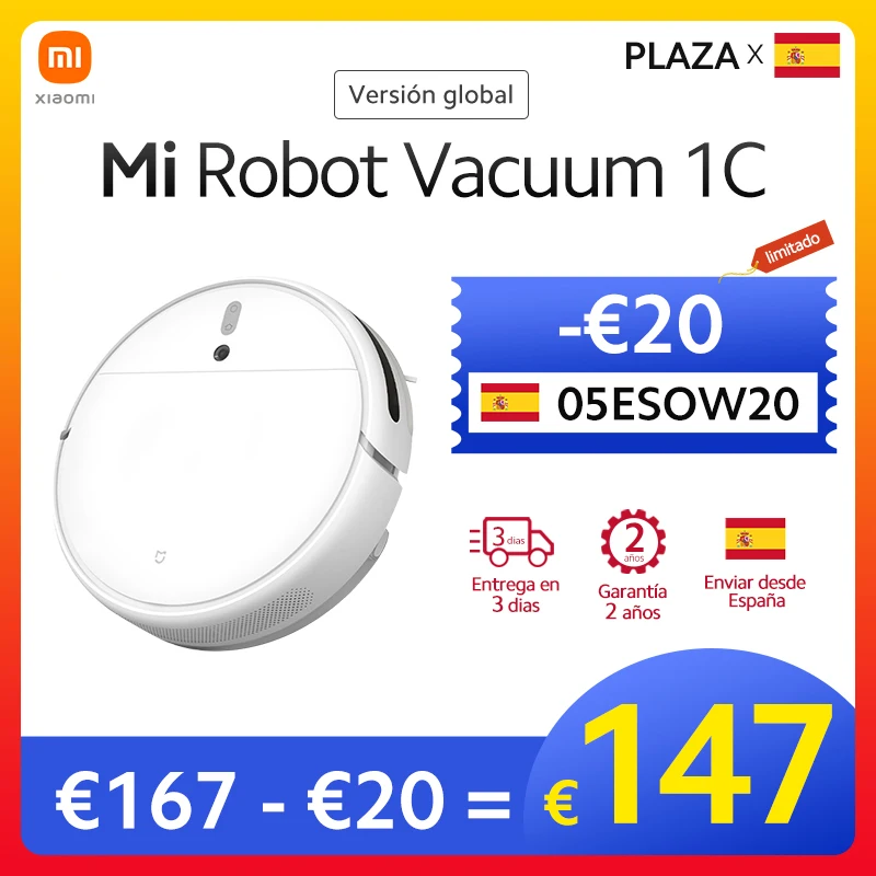 Xiaomi-Robot aspirador MI, aspiradora de versión global para hogar inteligente. 1C, inalámbrico, barre limpia y esteriliza. 2500PA, wifi