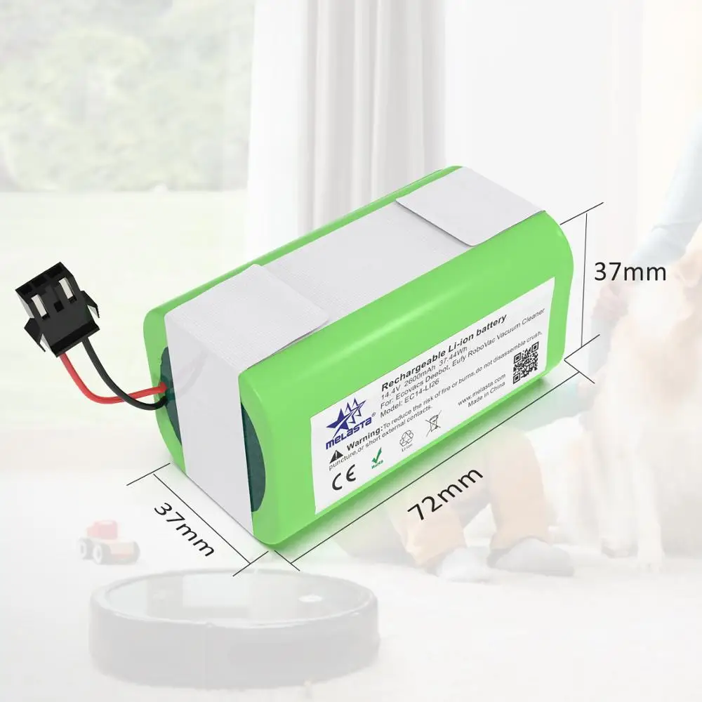 Bateria para Conga Melasta Li-ion Excelência 990 1090 Ecovacs Deebot N79s N79 Dn622 Eufy Robovac 11 11s 12 35c X500 14.4v 2600mah - Image 3