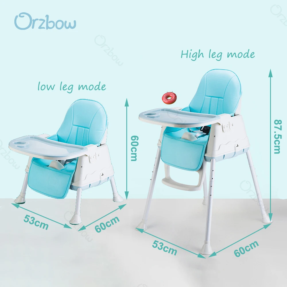 Orzbow детское раскладное кресло для кормления Стул высокий стул для детей с крышкой обеденный стол стульчики для детей Детское сиденье для 6-36 месяцев