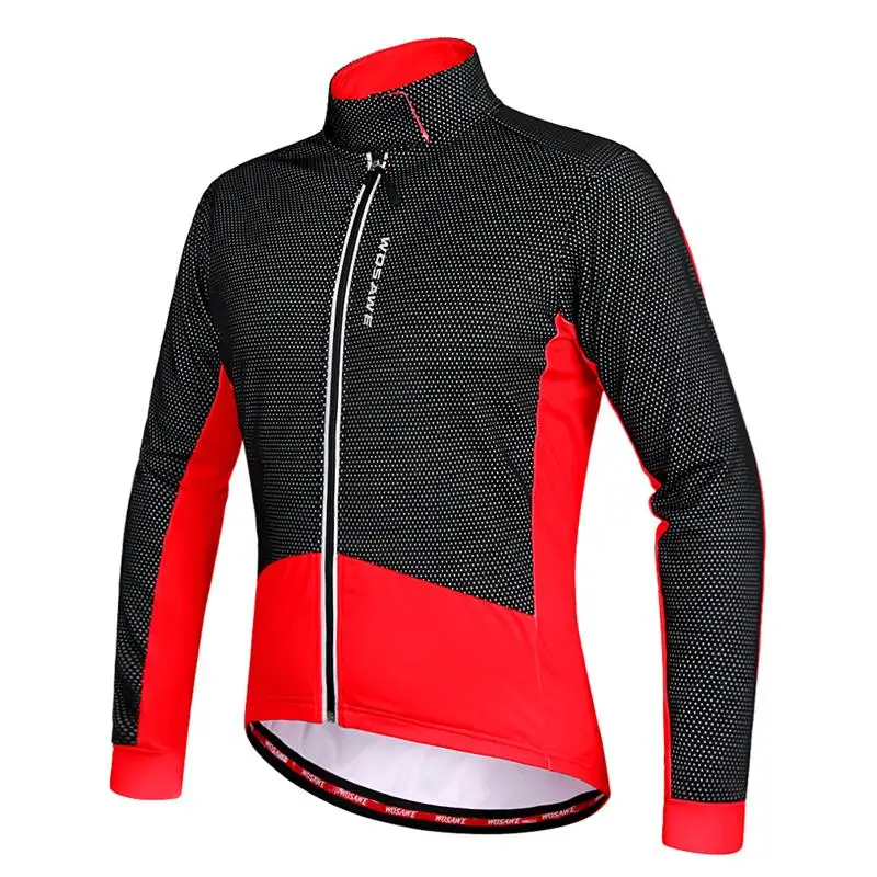 

WOSAWE Winter Cycling Jackets Thermal Fleece Windproof Long Sleeve Cycling Jersey Clothing Wear Reflective Clothes
