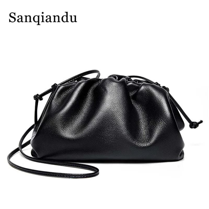 

Women String Bag 100% Genuine Leather Mini Crossbody Bag For Girls Messenger Bags Small Shoulder Bags Natural Skin Women Bag