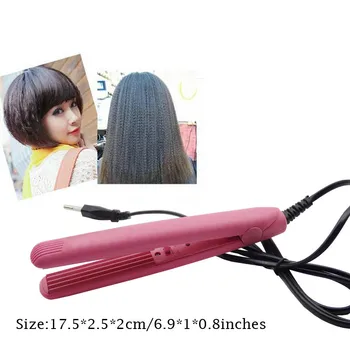 

Mini Pink Electronic Hair Straighteners 100~240V Curling Irons Straightening Free Shipping