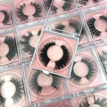 

Wholeasle Square box faux mink False eye lashes 100% handmade thick False Eyelashes Extension Sexy Natural Soft Mink Eyelashes