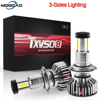 

H7 H8 H11 LED Car Headlight Bulb 3 Side Auto Lamp Univers 9005 HB3 9006 HB4 H9 9012 360 Degree Beam LED Bulb 6000K COB Fog Light