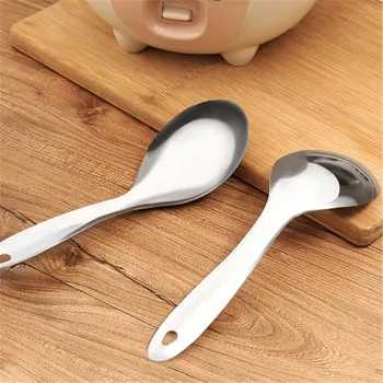 

High Quality Durable Stainless Steel Large Rice Soup Serving Spoon Non-stick Pan Kitchen Tool Kitchen Tableware Spoons