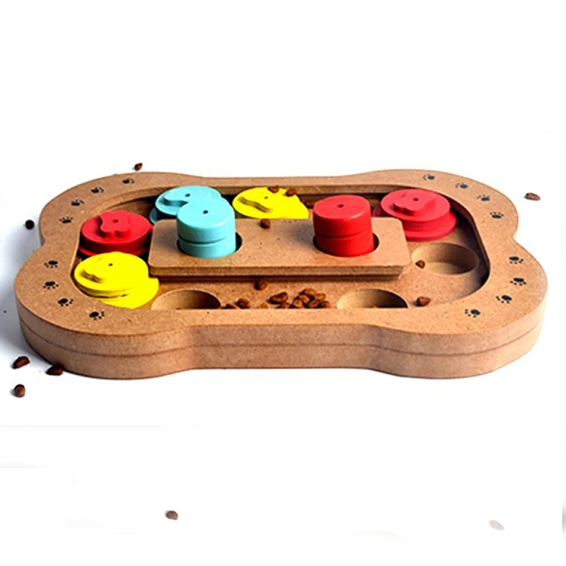 Интерактивные игрушки для собак, кормовая еда, обработанная деревянная игрушка для собак, Экологичная развивающая игрушка для домашних животных, обучающая игрушка-головоломка для домашних животных, кормление
