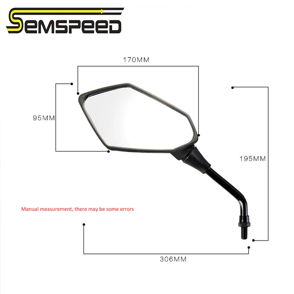 SEMSPEED универсальные 8 мм 10 мм зеркала из углеродного волокна для мотоцикла, скутера, электровелосипеда, зеркала заднего вида, Электромобиль, заднее боковое зеркало