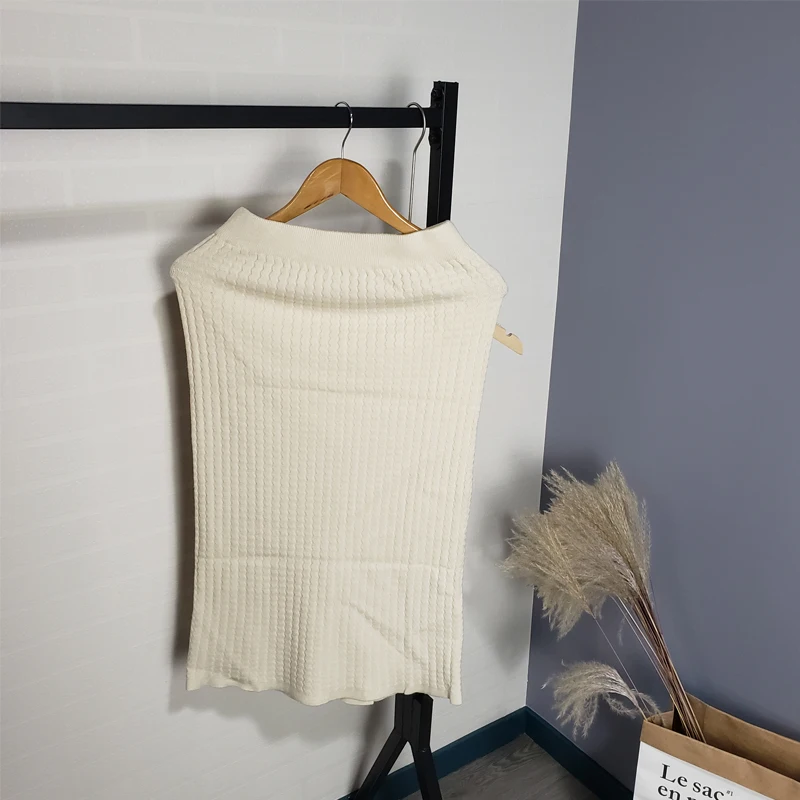 Cena 2019 zimowe spódnice z dzianiny w pasie szczupła spódnica ołówkowa koreański moda kobiety ubrania wysokiej talii Faldas Mujer