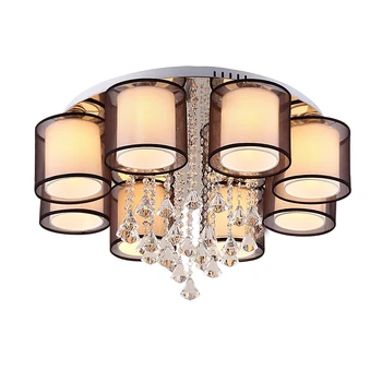 

led e27 Modern Iron Fabric crystal LED Lamp Lamparas De Techo Ceiling lights Ceiling Lamp LED Ceiling Light For Foyer Bedroom