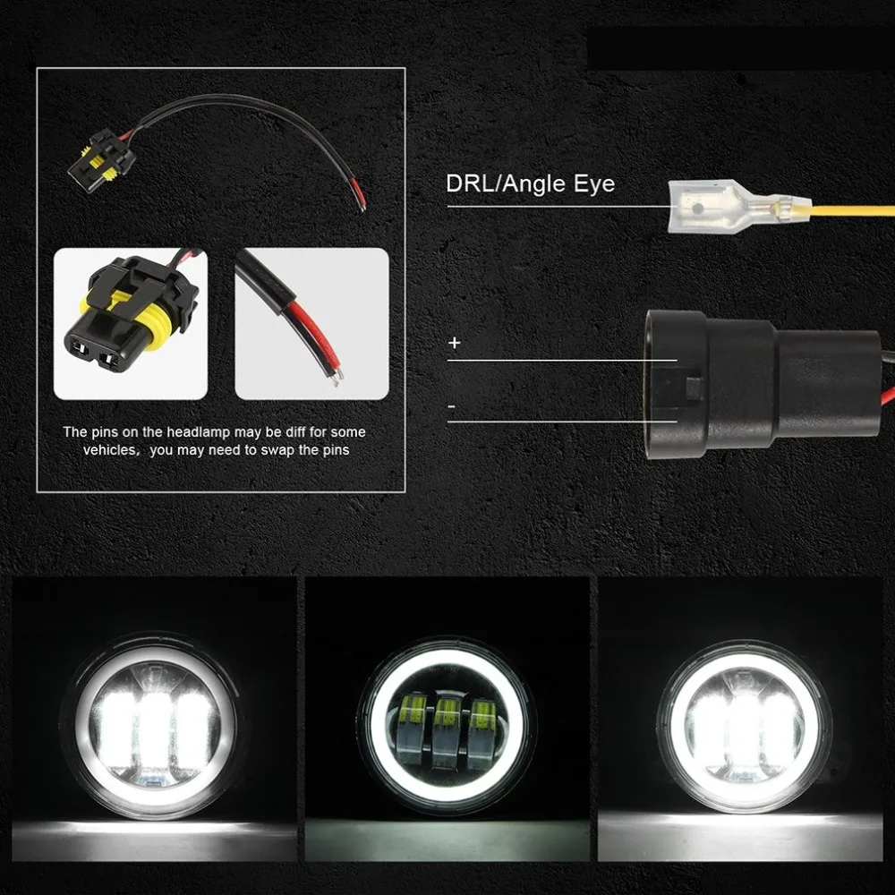 Светодиодный налобный фонарь halo Angel Eye для Herdsman Halley H4/H13 очень яркий налобный фонарь для Jeep Wrangler