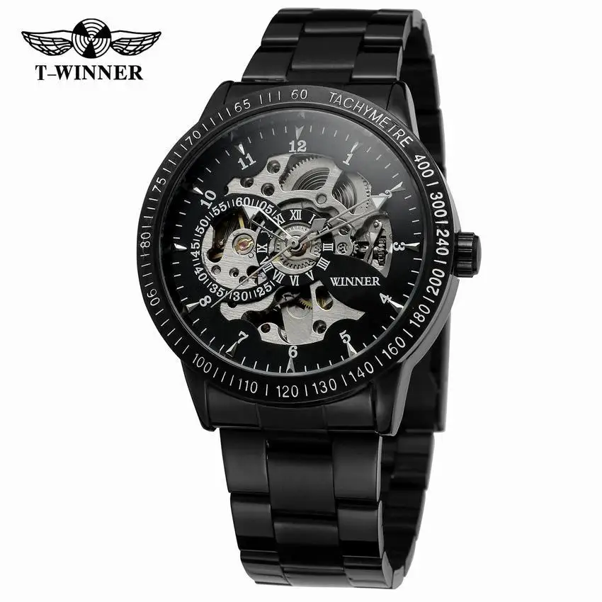 

New Style Winner Europe And America Style Men Fashion Casual Hollow out Machinery Automatic Machine Watch