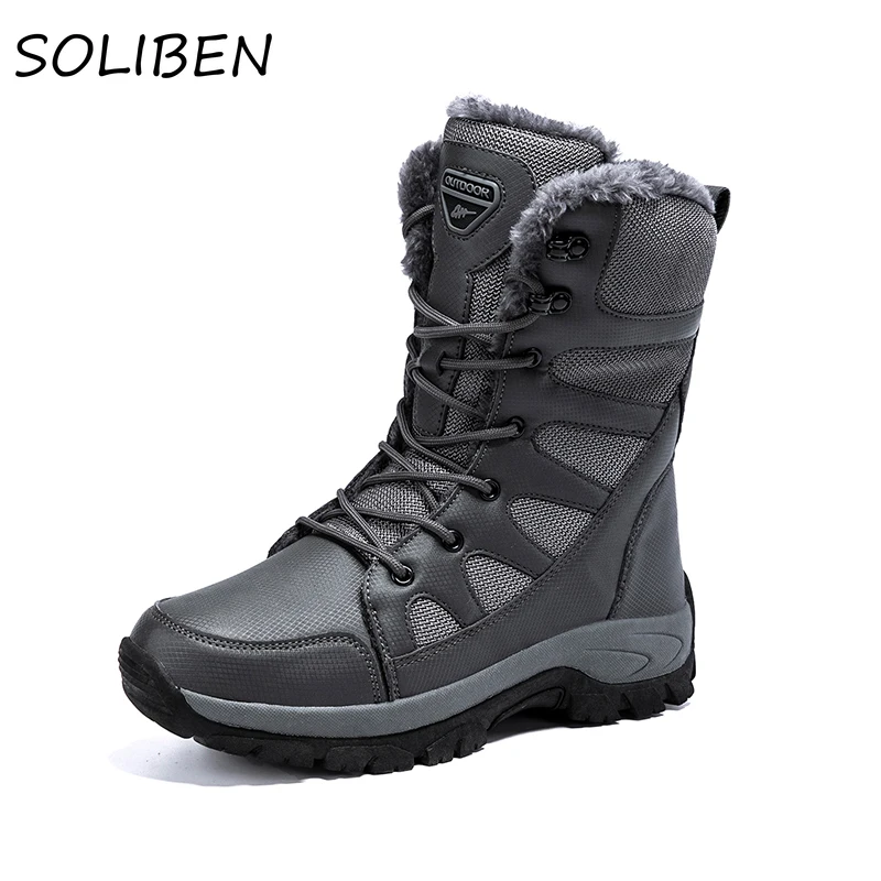 SOLIBEN новые зимние мужские и женские теплые ботинки Botas De Neve Sapatos Inverno с подкладкой