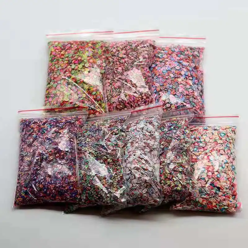 Creatve DIY Ручная игрушка в форме кусочков ногтей аксессуары слизи с наполнителем фрукты, цветы и другие формы значение 10000 таблеток в упаковке
