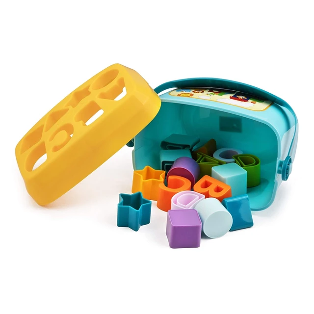 Shape Sorter Baby and Toddler Toy ABC and Shape Pieces Sorting Matching Game Developmental Toy for Children 18 Months+ 6