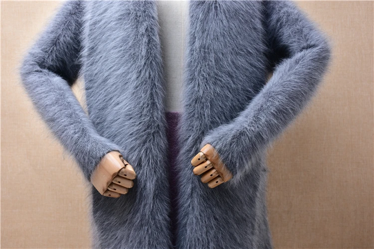 warm hairy plush mink cashmere knitted 