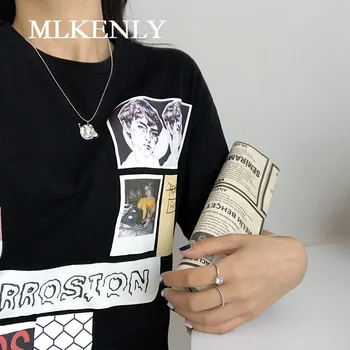 

MLKENLY 925 Sterling Silver Cartoon retro old Peggy personalized bead necklace For Womengirls luck Jewelry new 2019